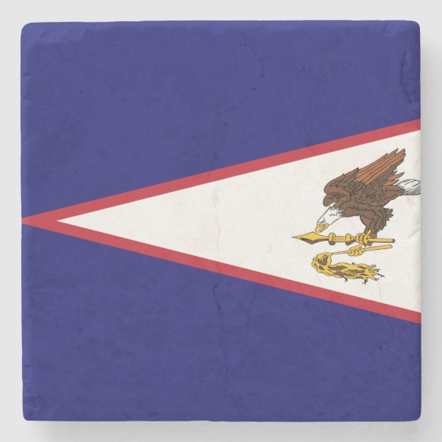 American Samoa Flag Stone Coaster (Front)