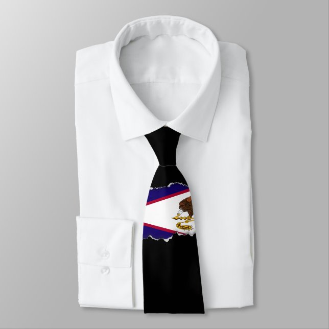American Samoa Flag Tie (Tied)