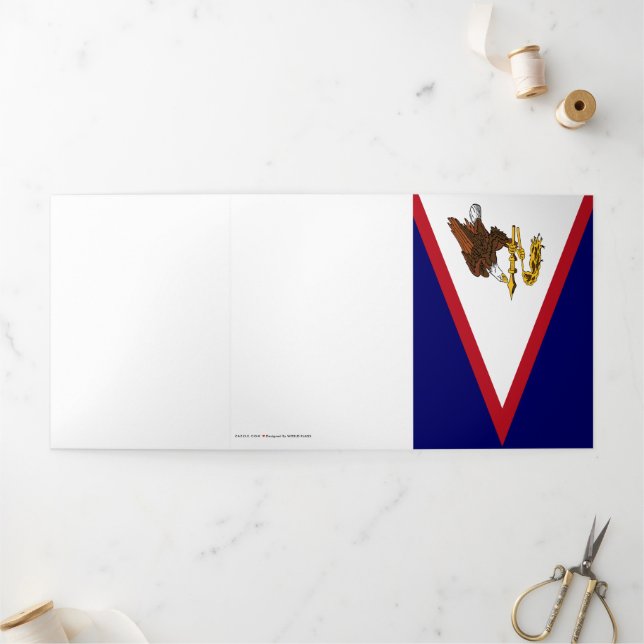 American Samoa flag Tri-Fold Card (Outside)