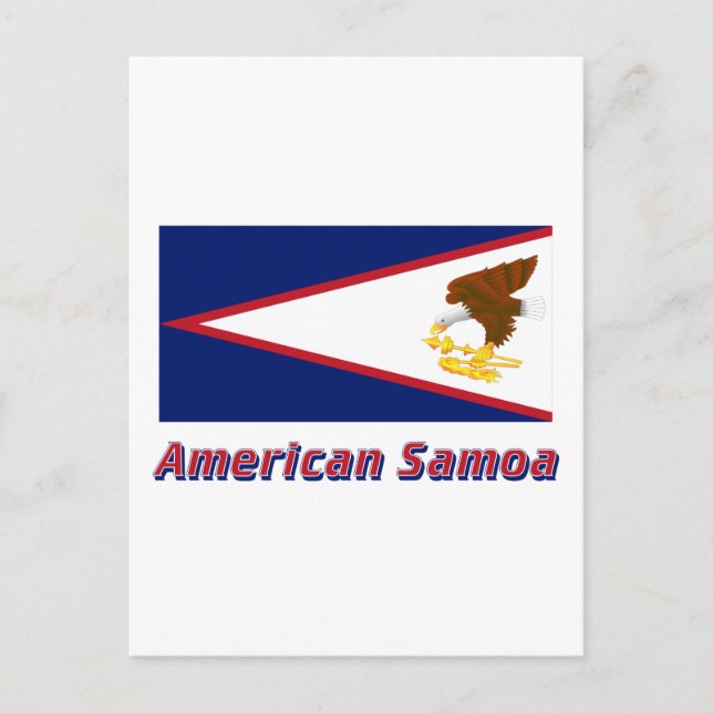 American Samoa Flag with Name Postcard (Front)