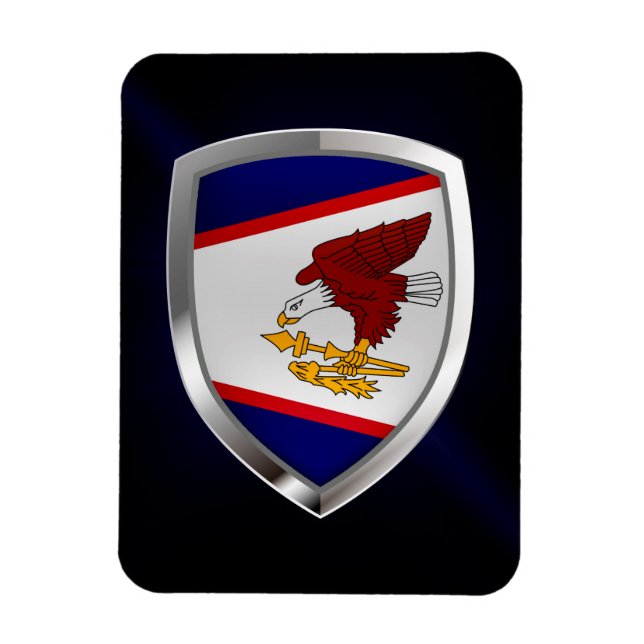 American Samoa Metallic Emblem Magnet (Vertical)