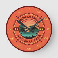 American Samoa National Park Retro Compass Emblem