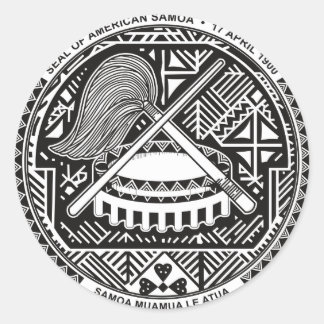 American Samoa Official Coat Of Arms Heraldry Symb Classic Round Sticker