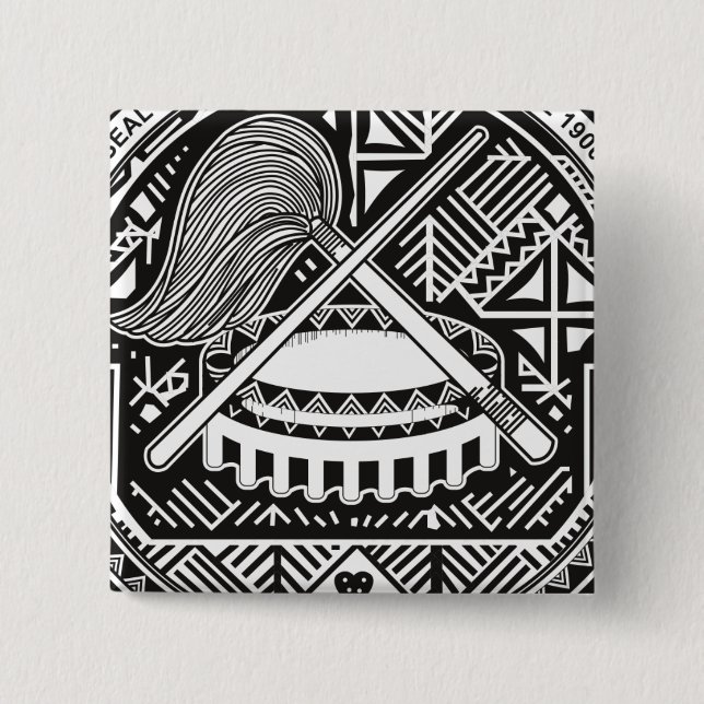 american samoa seal 2 inch square button (Front)