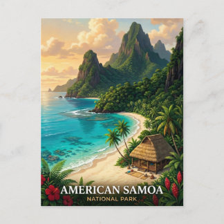 American Samoa Travel National Park Tropical Beach Postcard
