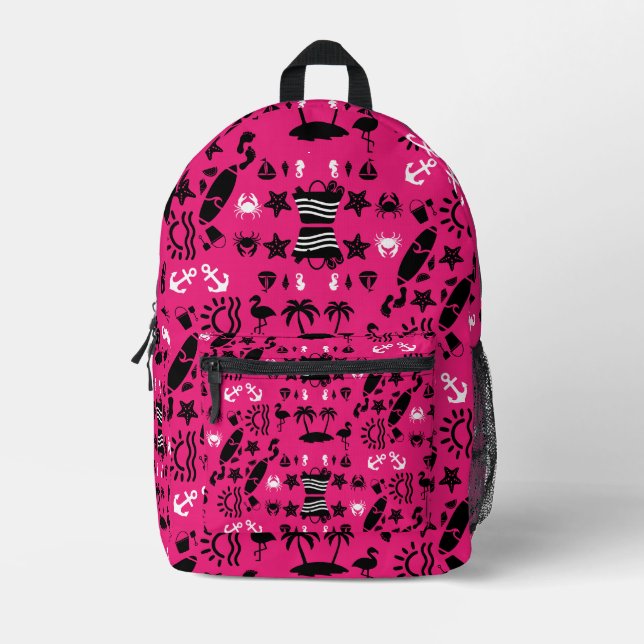 American Sand And Beach Decor Printed Backpack (Front)