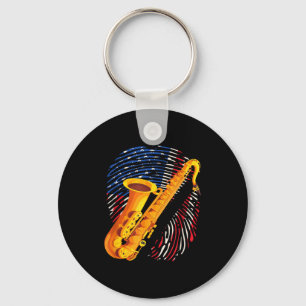 American Saxophone Player Saxophonist Jazz Band Me Keychain