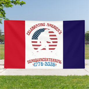 American Semiquincentennial Walking Figure Emblem  Banner