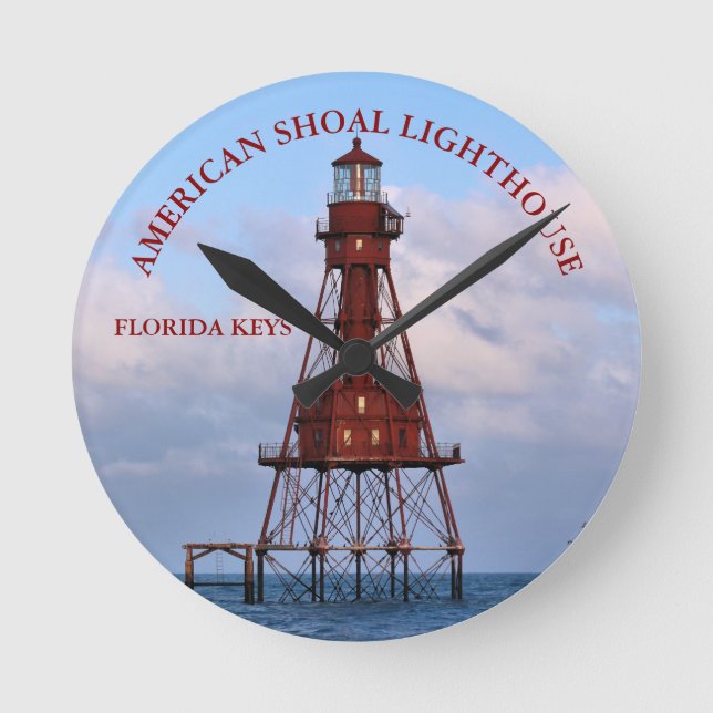 American Shoal Lighthouse Florida Round Wall Clock (Front)