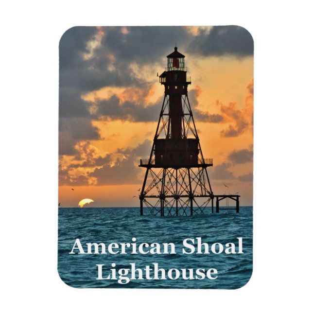 American Shoal Lighthouse, Floride Magnet (Vertical)
