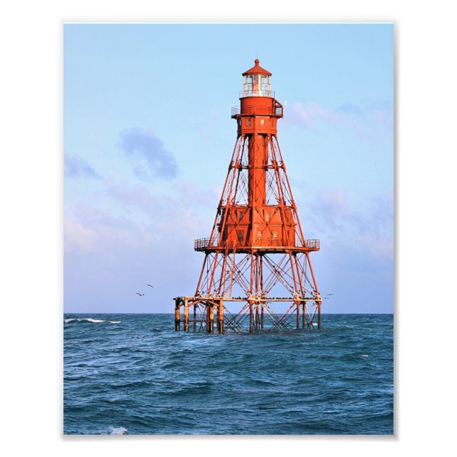 American Shoal Lighthouse, Floride Satin Photo (Devant)