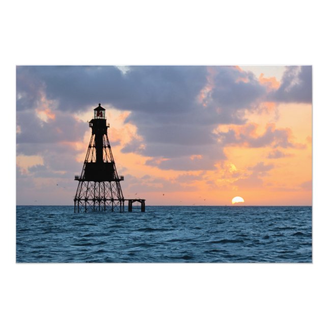 American Shoal Lighthouse, Floride Satin Photo (Devant)