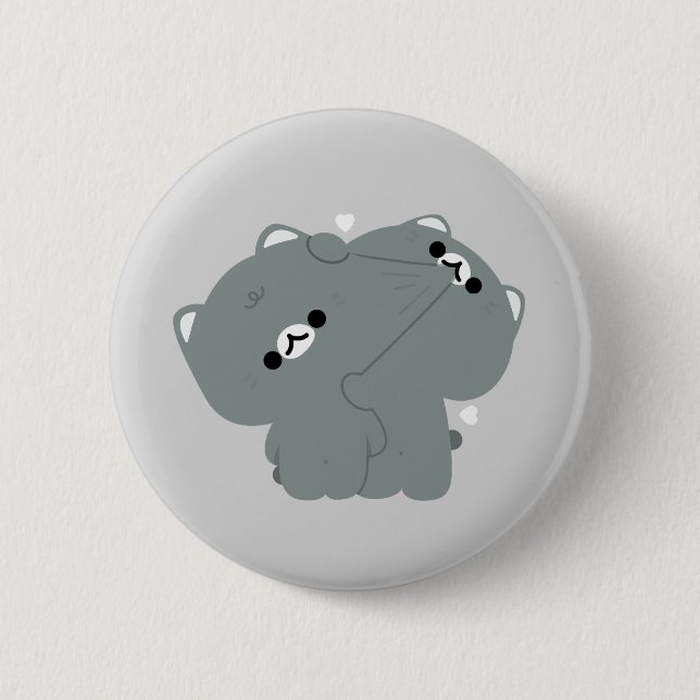 American Shorthair Couple 2 Inch Round Button (Front)