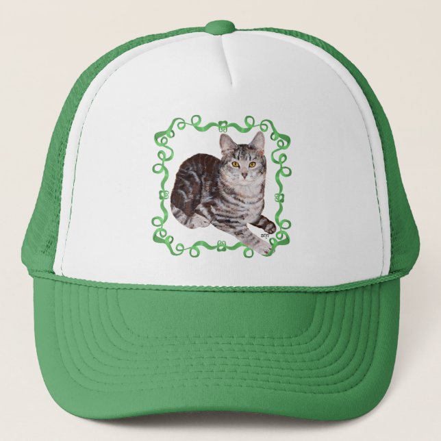 American Shorthair Tabby Cat Trucker Hat (Front)