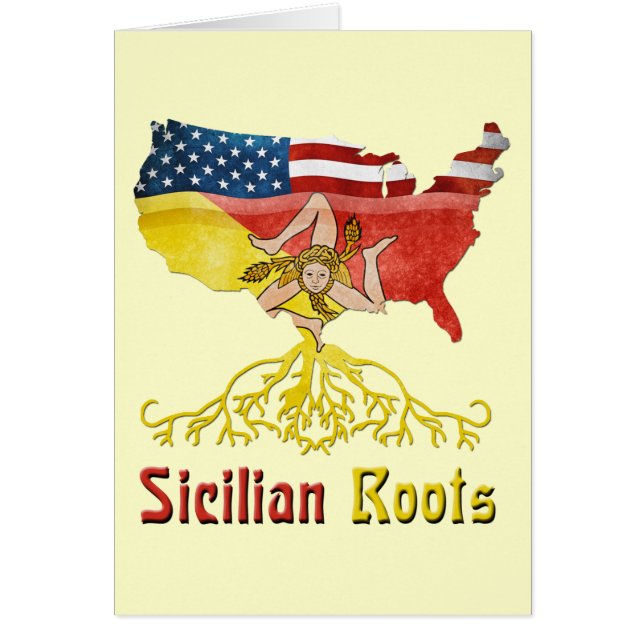 American Sicilian Roots Greeting Card (Front)