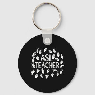 American Sign Language Alphabet Asl Teacher Keychain