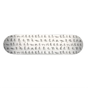 American Sign Language Alphabet in Black and White Skateboard