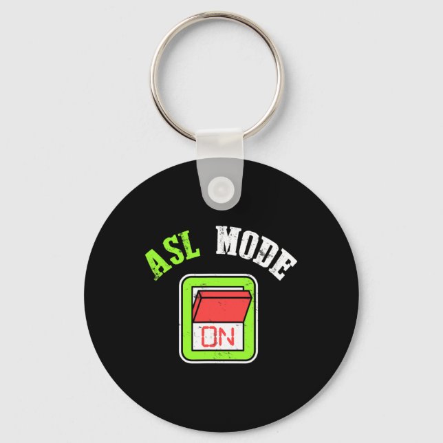 American Sign Language  ASL  Im Deaf Awareness  Keychain (Front)