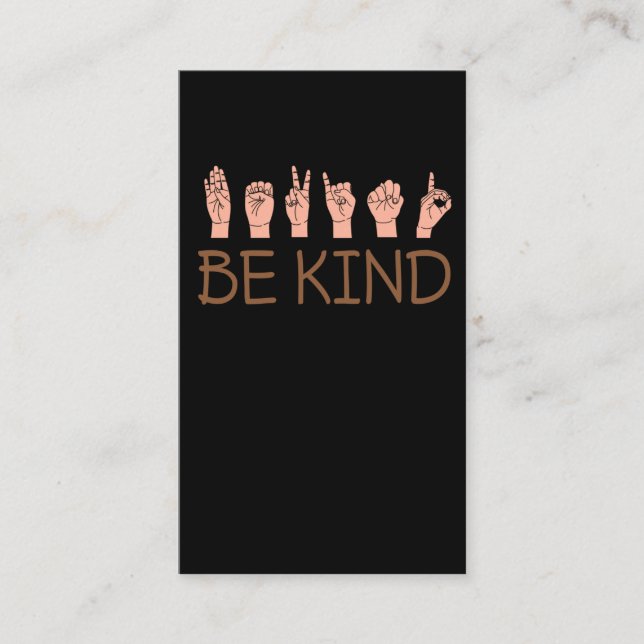 American Sign Language ASL Interpreter Kind Business Card (Front)