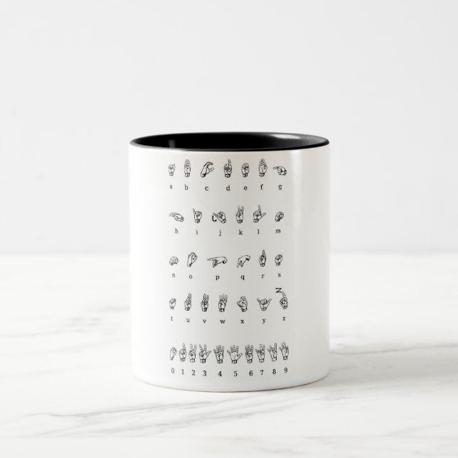 American Sign Language (ASL) Two-Tone Coffee Mug (Center)