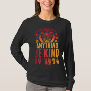 American Sign Language Be Kind Puzzle Butterfly T-Shirt