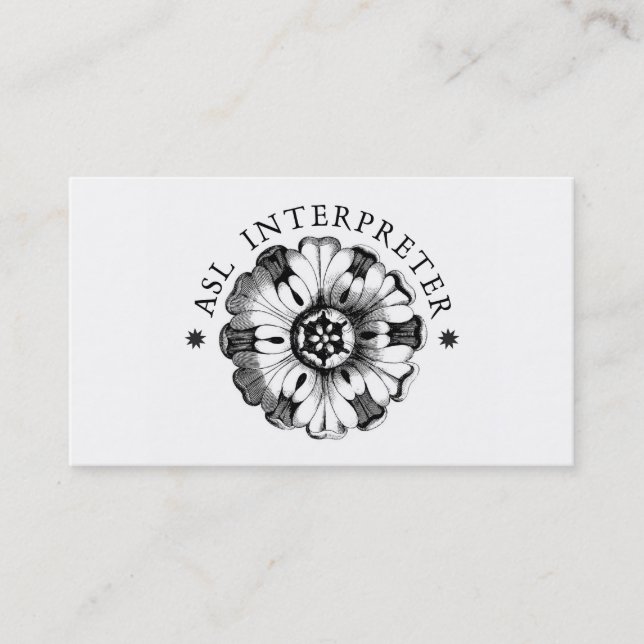 American Sign Language Business Card (Front)