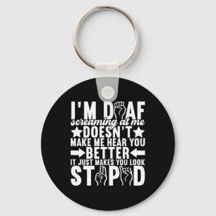 American Sign Language Deaf Awareness 11 Keychain