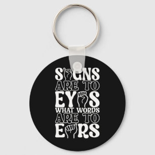 American Sign Language Deaf Awareness 12 Keychain