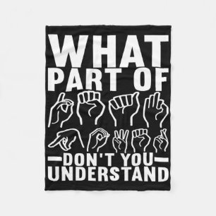 American Sign Language Deaf Awareness 17 Fleece Blanket