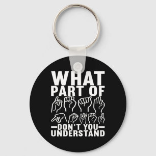 American Sign Language Deaf Awareness 17 Keychain