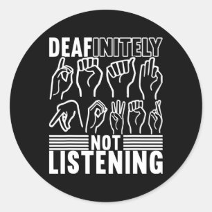 American Sign Language Deaf Awareness 1  Classic Round Sticker