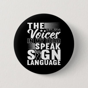 American Sign Language Deaf Awareness 5 2 Inch Round Button