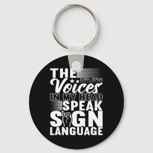 American Sign Language Deaf Awareness 5 Keychain