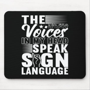 American Sign Language Deaf Awareness 5 Mouse Pad