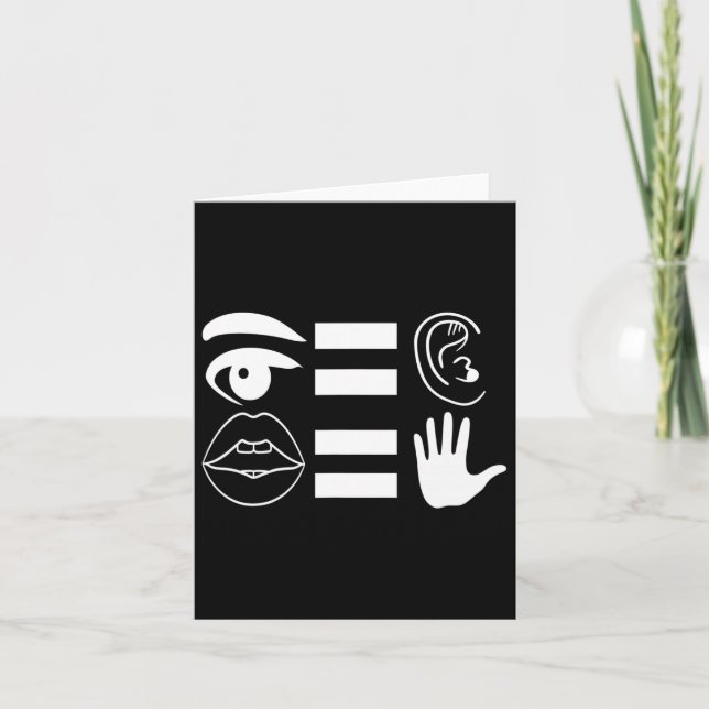 American Sign Language Deaf Awareness 6  Card (Front)