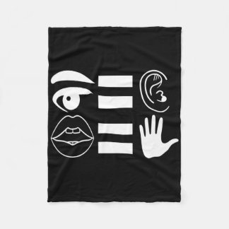 American Sign Language Deaf Awareness 6  Fleece Blanket