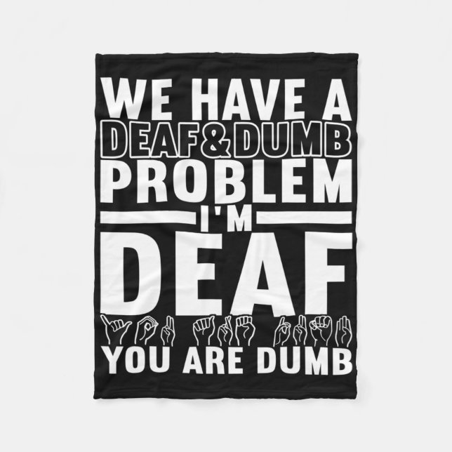 American Sign Language Deaf Awareness 8  Fleece Blanket (Front)