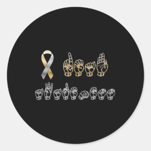 American Sign Language Deaf Awareness Classic Round Sticker