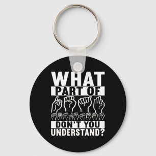American Sign Language Deaf Awareness  Keychain