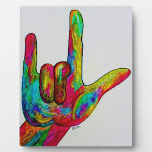 American Sign Language I LOVE YOU Plaque