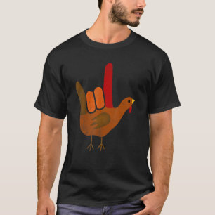 American Sign Language I Love You Thanksgiving Tur T-Shirt