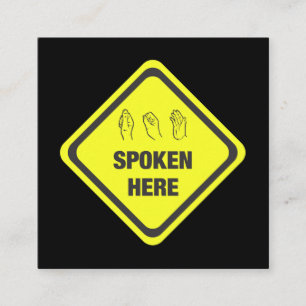 American Sign Language Interpreter Square Business Card