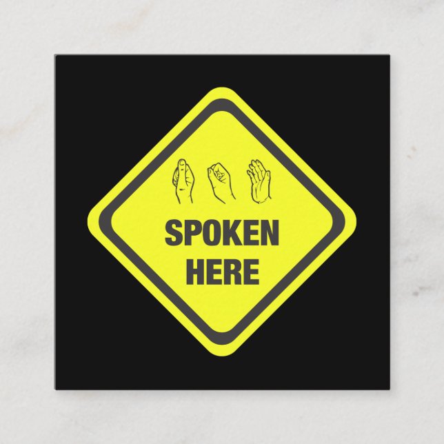 American Sign Language Interpreter Square Business Card (Front)