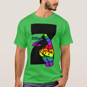 American sign language Letter Z in rainbow colours T-Shirt