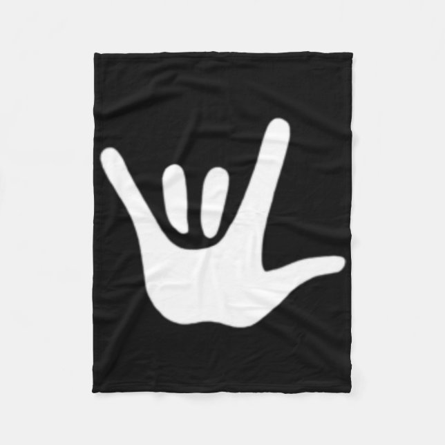 American Sign Language Love Asl Deaf Awareness  Fleece Blanket (Front)