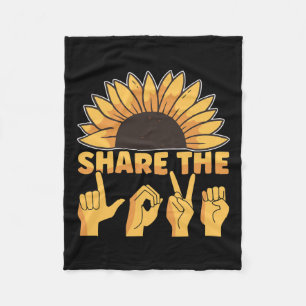American Sign Language Share The Love Awareness As Fleece Blanket