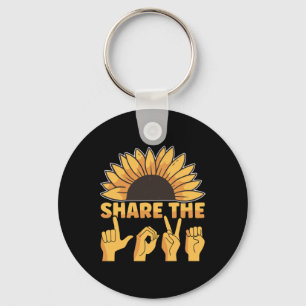American Sign Language Share The Love Awareness As Keychain