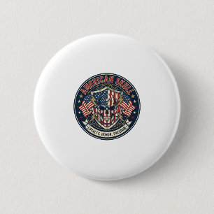 American Skull Patriotic Patriotic Skull Tough Gra 2 Inch Round Button