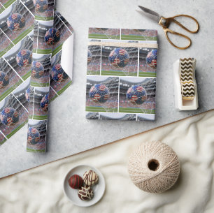 American Soccer Ball in the Net Wrapping Paper