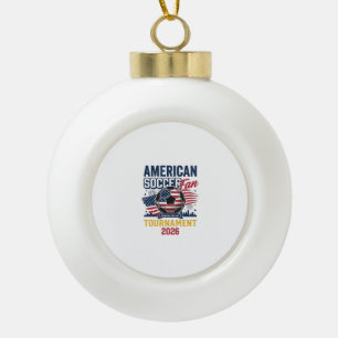 American Soccer Fan Tournament 2026 Vintage Shirt Ceramic Ball Christmas Ornament